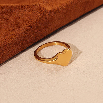 Wind heart ring, ooth and versatile heart ring, wind plated 18k heart ring decoration