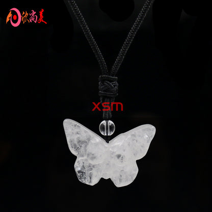 Autumn and winter crystal  carved animal pendants and necklaces for women