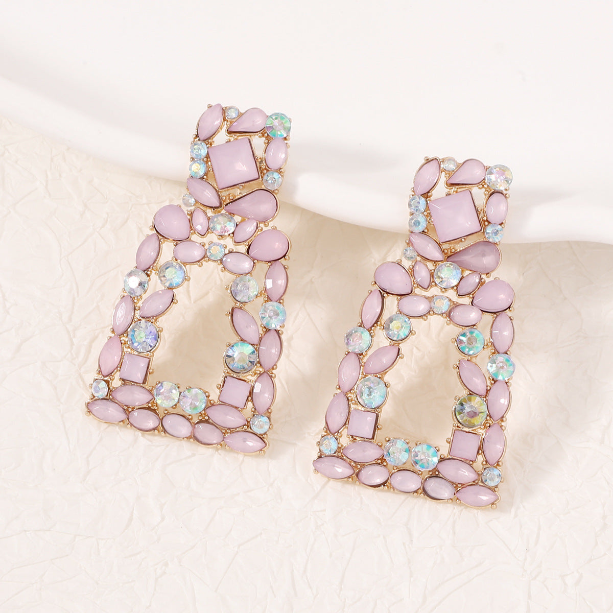 Square-set party trendy, versatile and elegant earrings and earrings from Yiwu