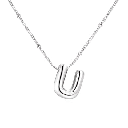 18K balloon letter silver bubble 26 English pendant ornaments