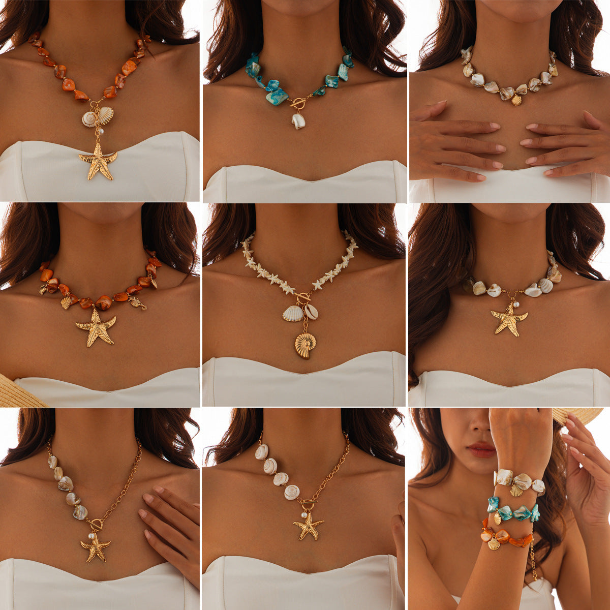 Beach vacation shell chain