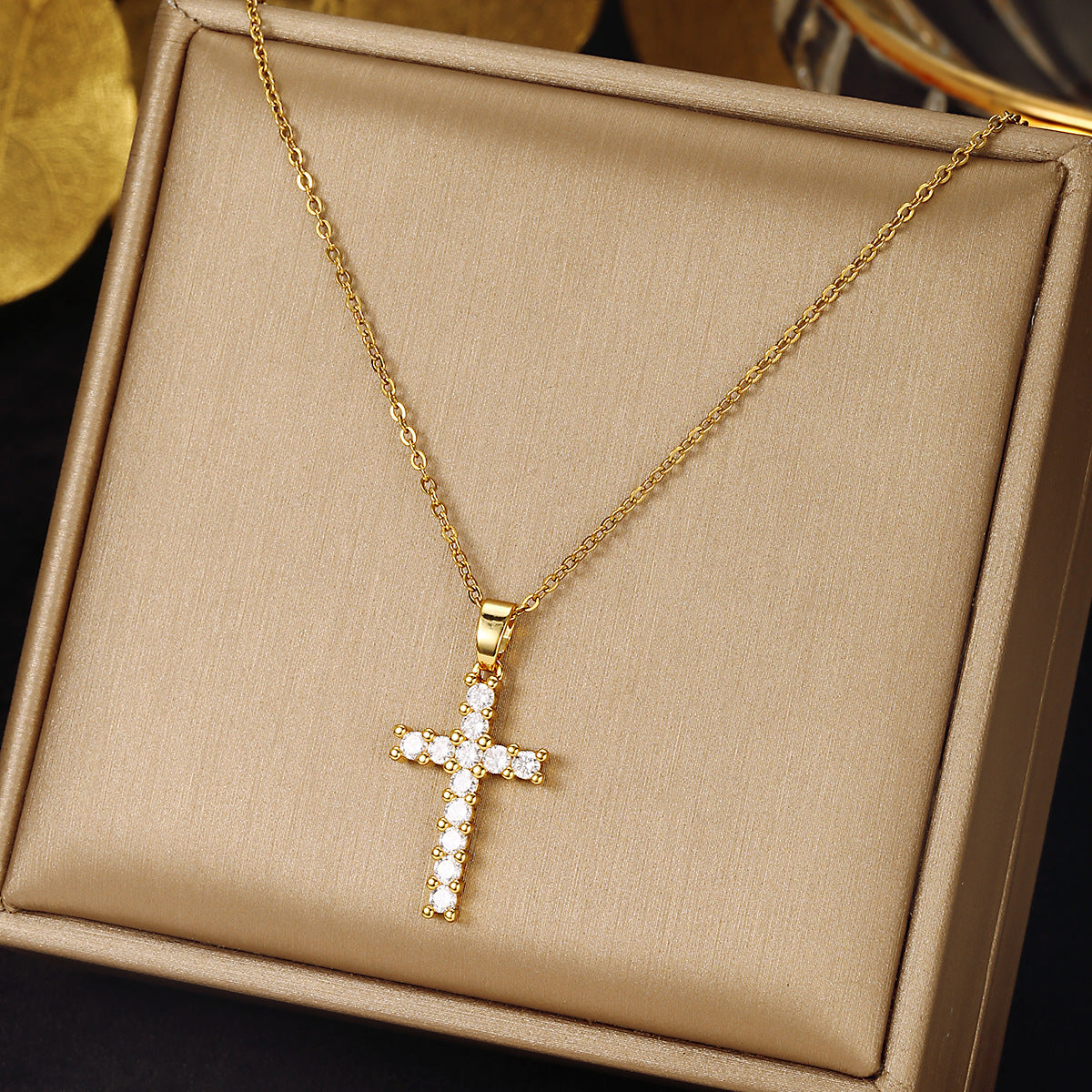 The wind color full cross design sense pendant chain decoration