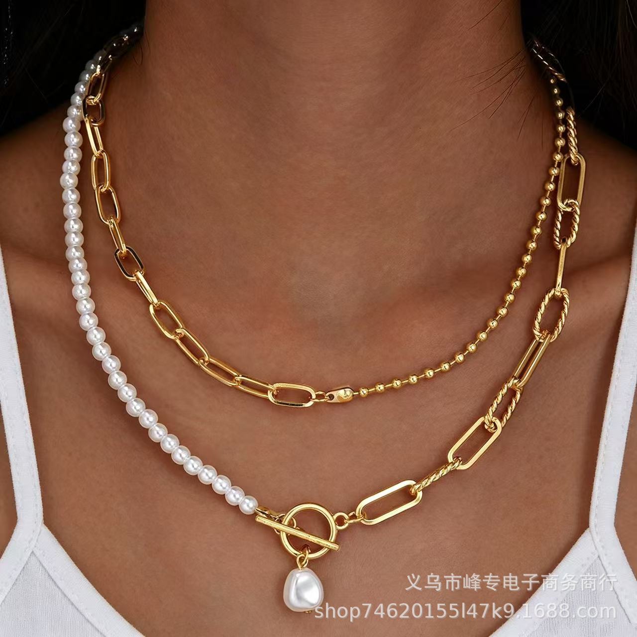 Flower and pearl versatile women's street style jewelry