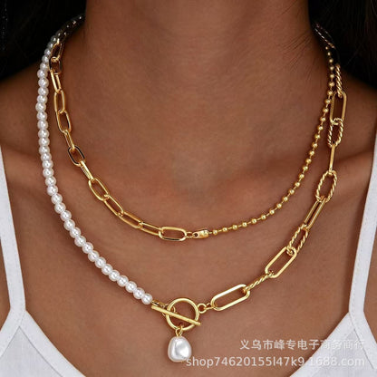 Flower and pearl versatile women's street style jewelry