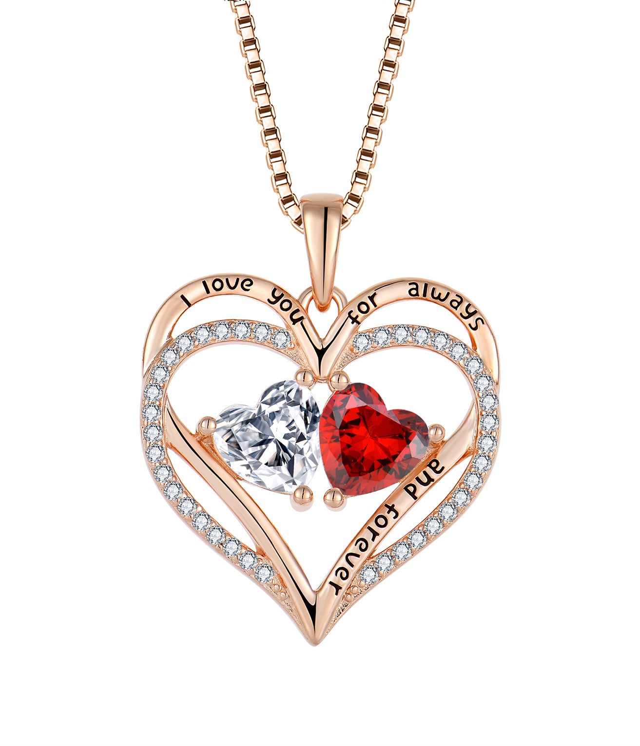 S925 Pendant two-color silver women's chain heart necklace