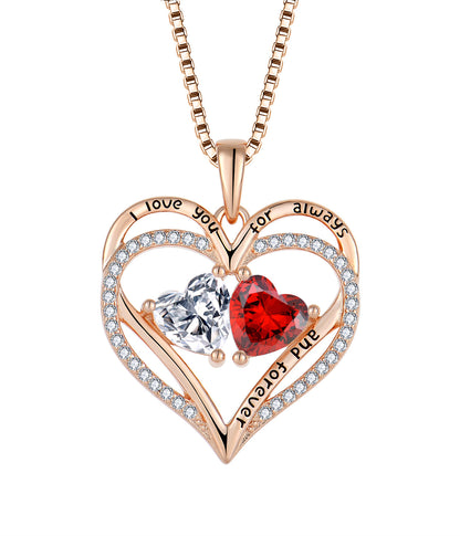 S925 Pendant two-color silver women's chain heart necklace
