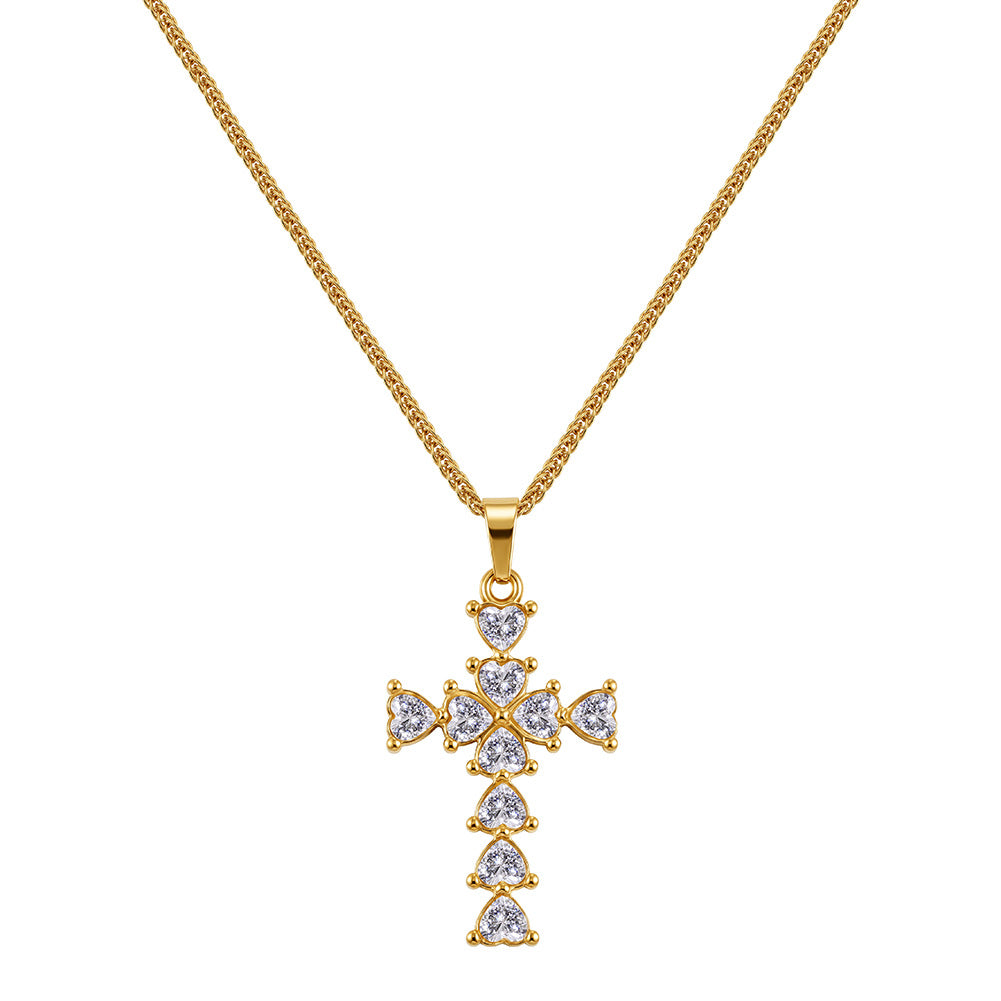 18K cross pendant necklace
