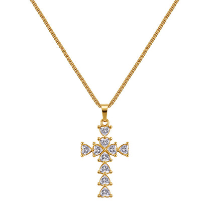 18K cross pendant necklace