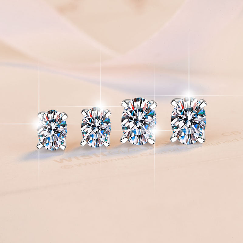 Oval stud earrings for women