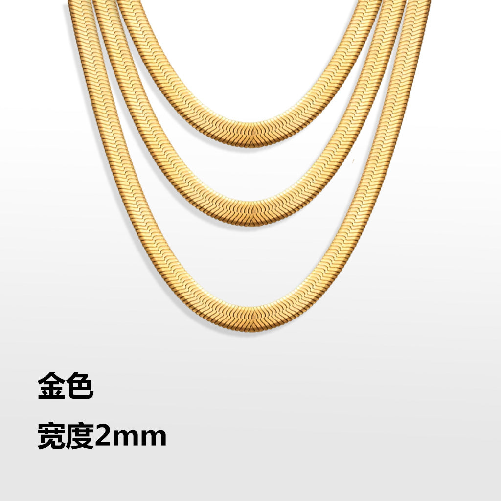 18K Flat Serpentine Chain Bracelet
