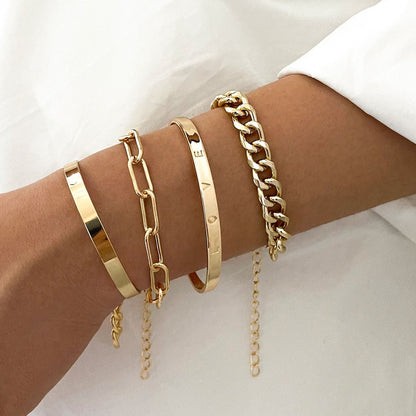 The four-piece English letter "LOVE" bracelet set
