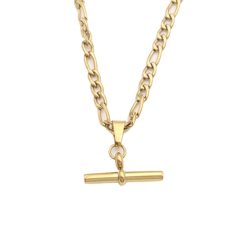 18k pendant, a trendy T-shaped pendant for women