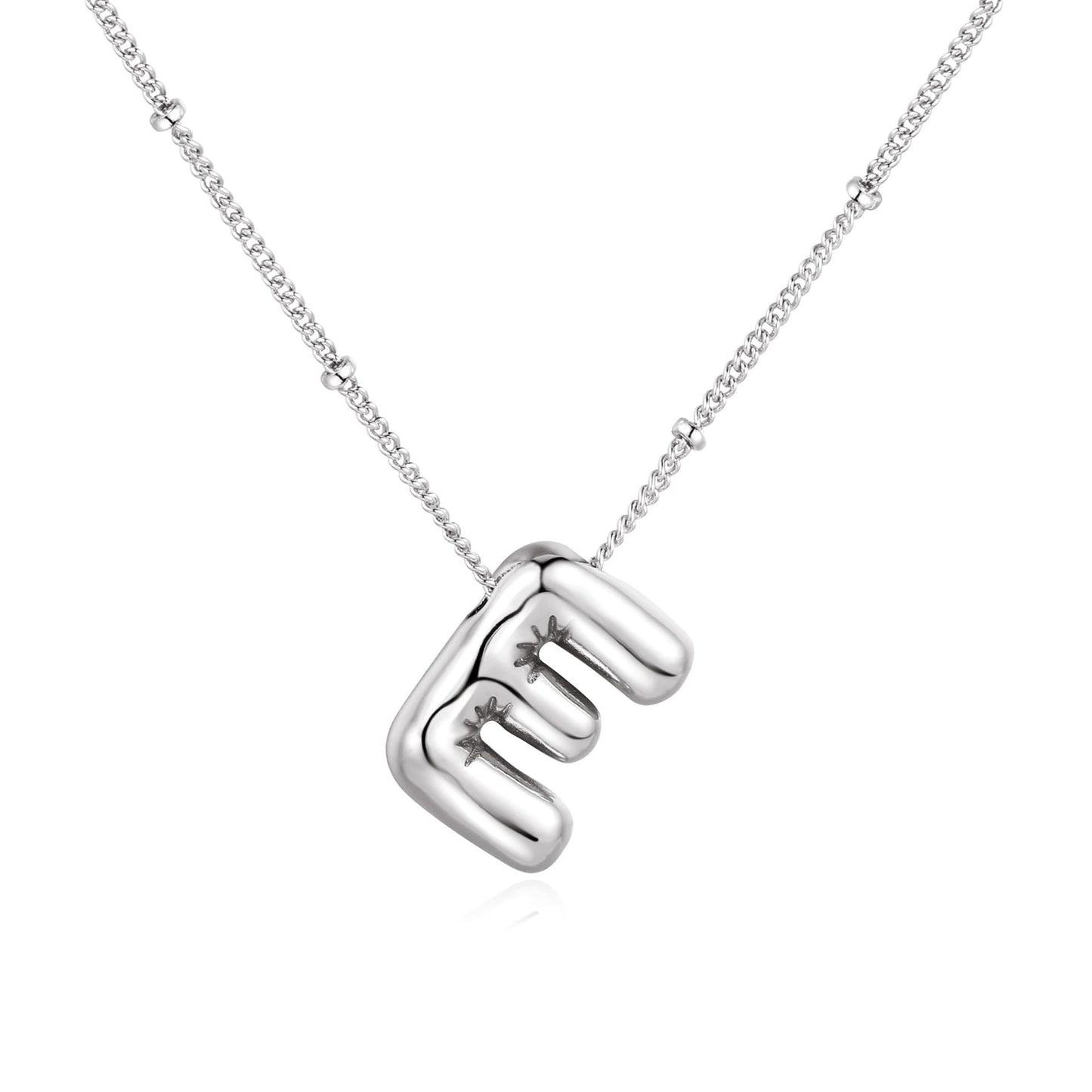 18K balloon letter silver bubble 26 English pendant ornaments