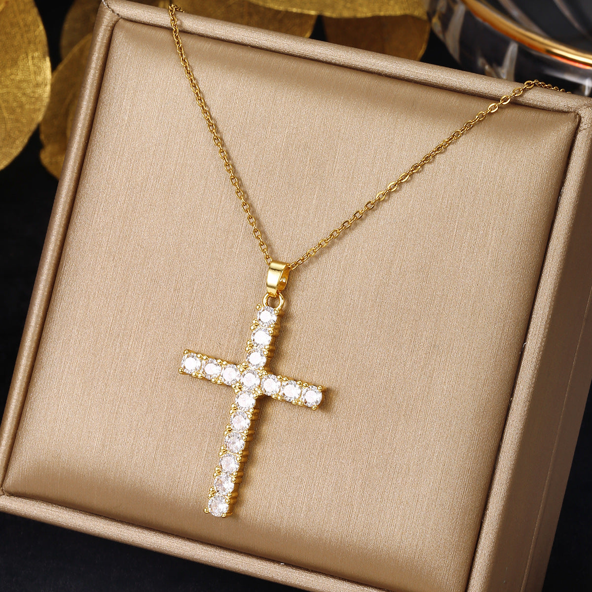 The wind color full cross design sense pendant chain decoration