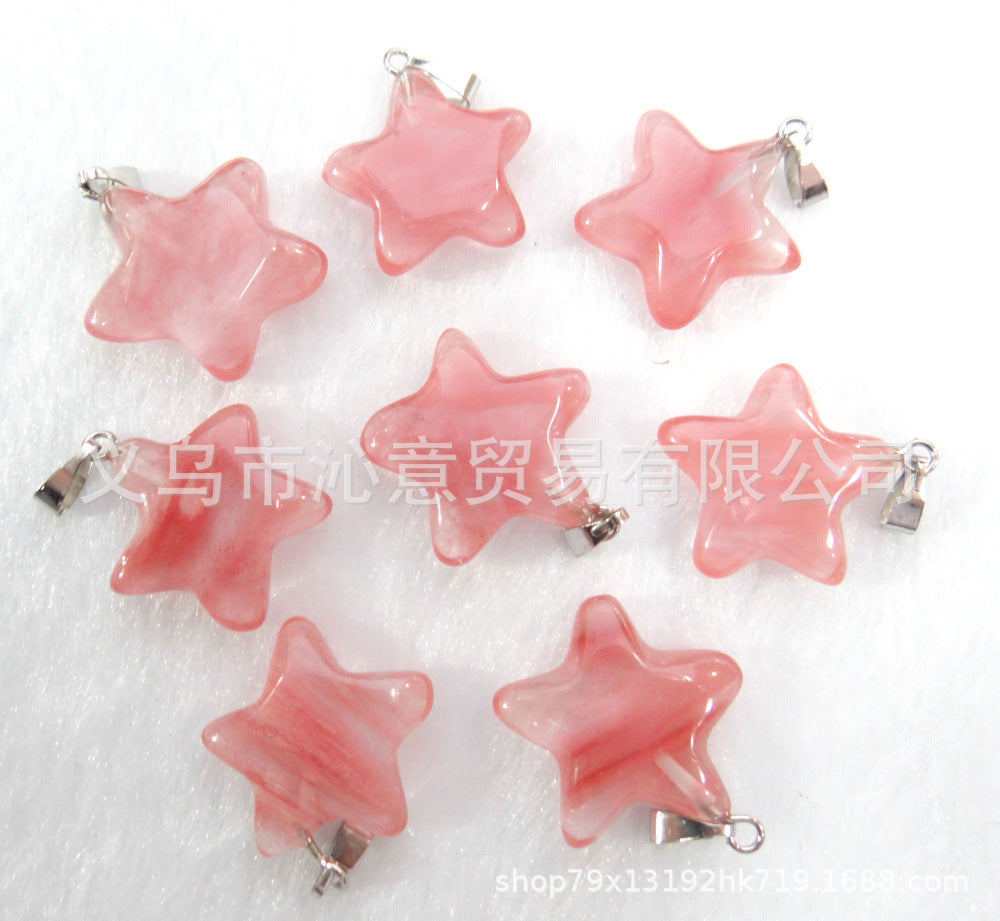 crystal agate five-pointed star pendant accessory jewelry star pendant