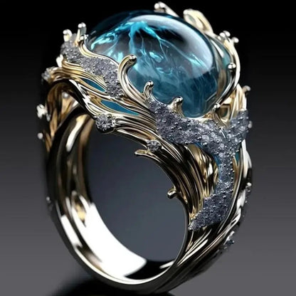 A lady's ring with wave enamel