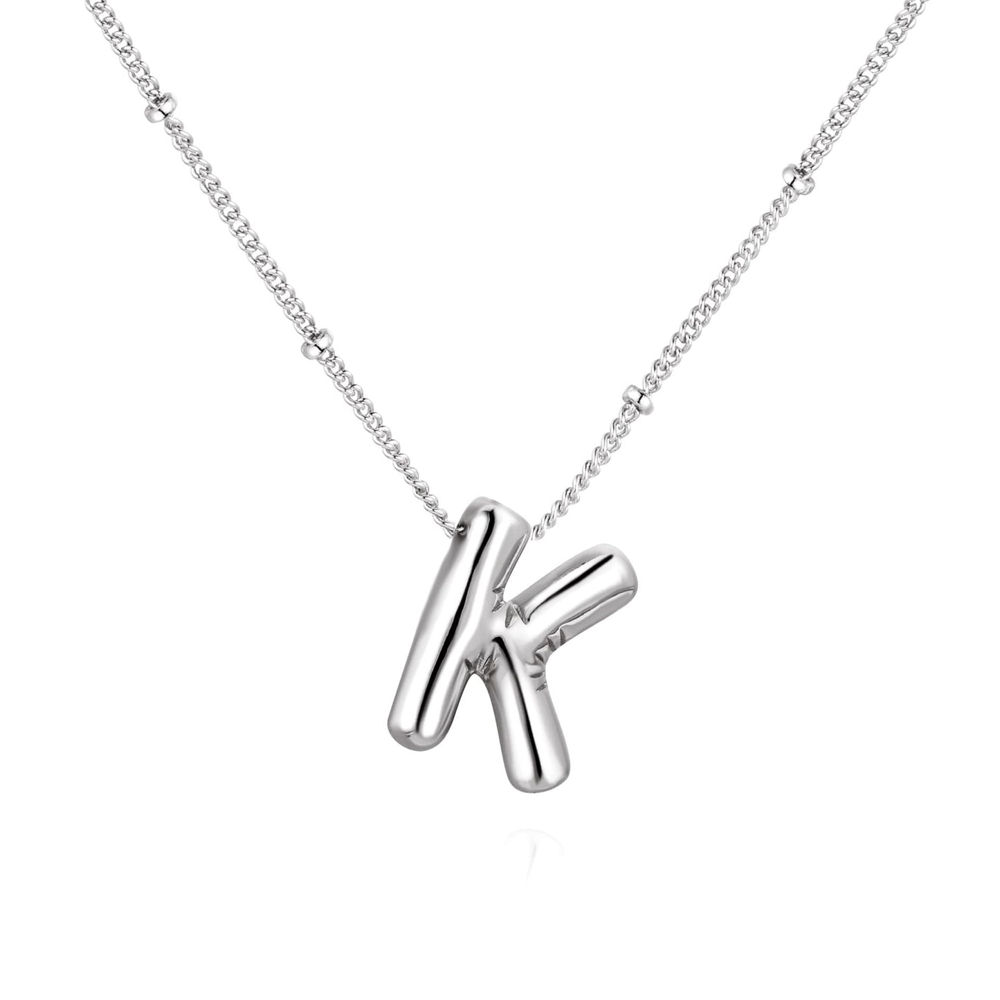 18K balloon letter silver bubble 26 English pendant ornaments