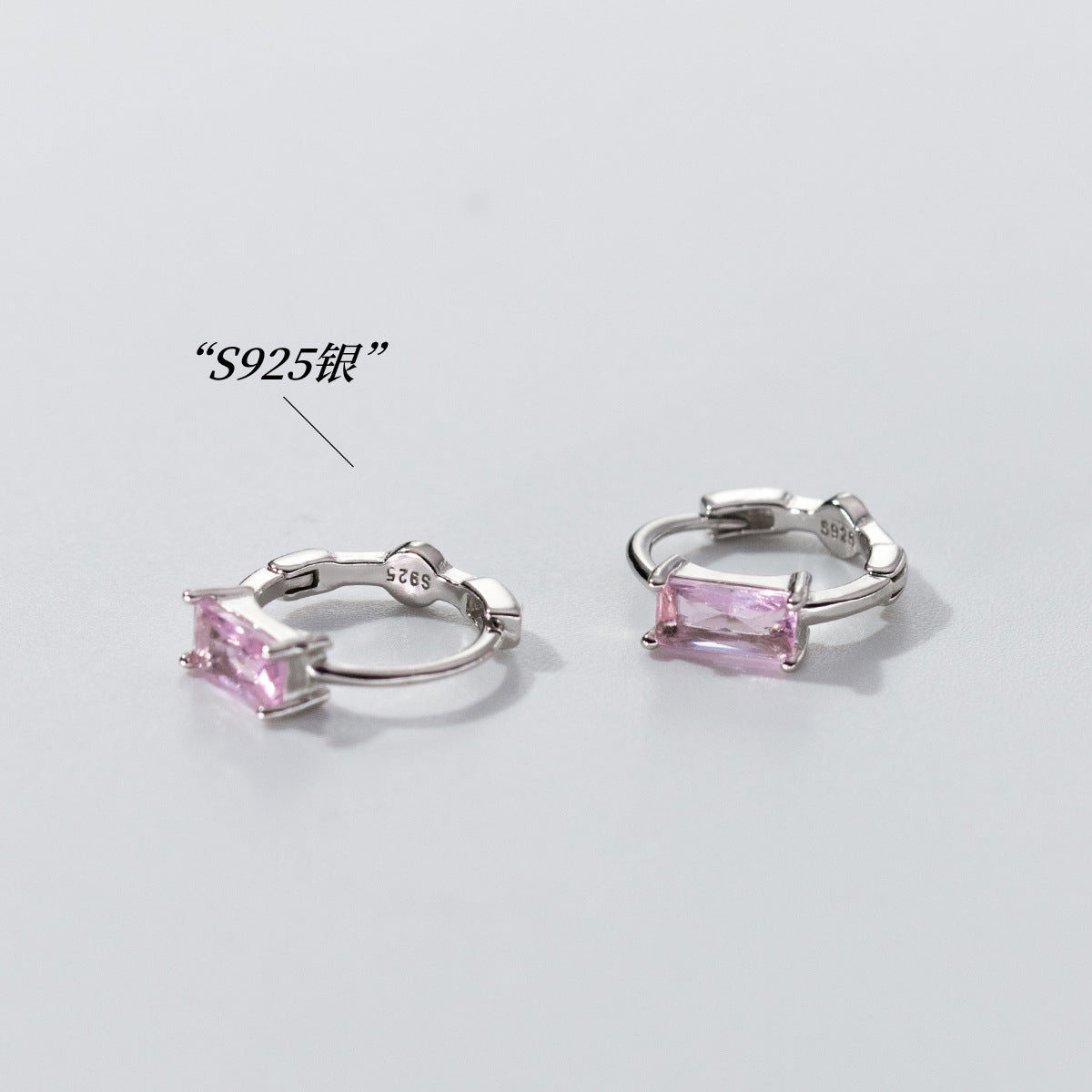 MOQ=2PCS s925 Exquisite colorful square ear le style design elegant and stylish earrings for women M04358