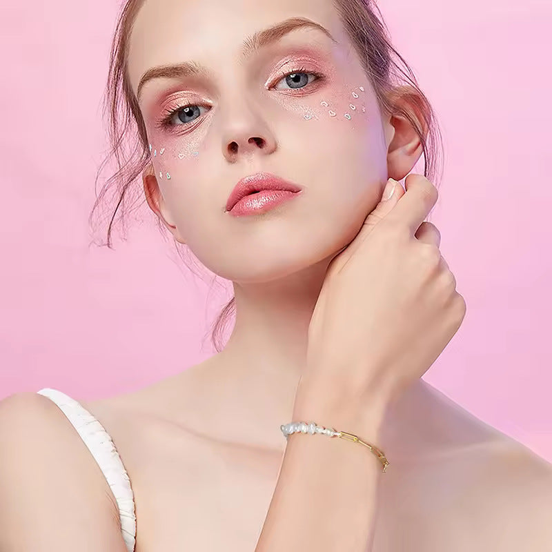 S925 Silver Baroque Pearl Chain Bracelet