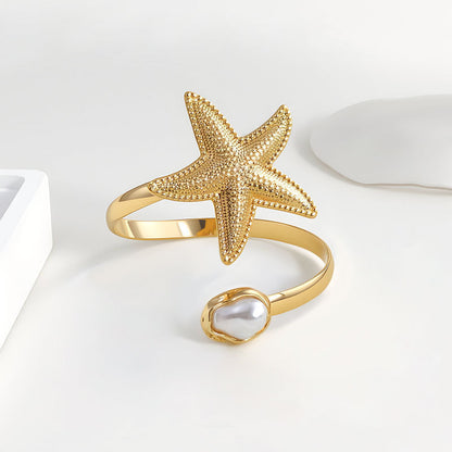 Pearl Curtain Exaggerated Flower Arm Bracelet