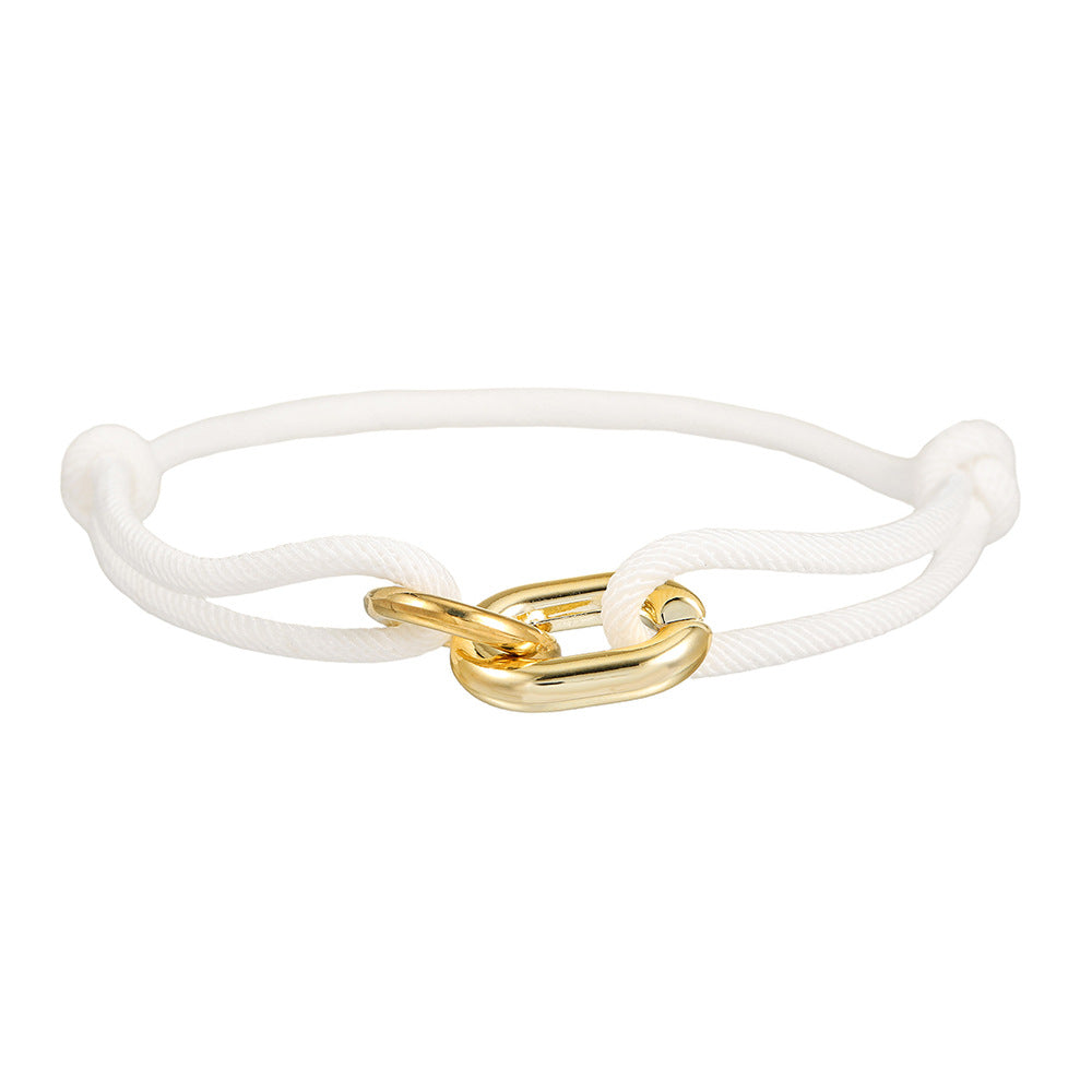 Adjustable Milan Rope Cross Wristband Bracelet