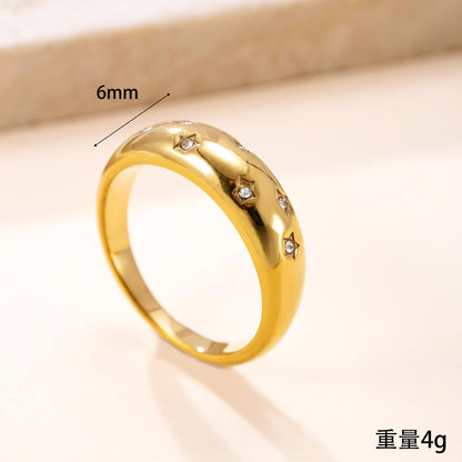 A trendy 18k cast star-studded ring for women