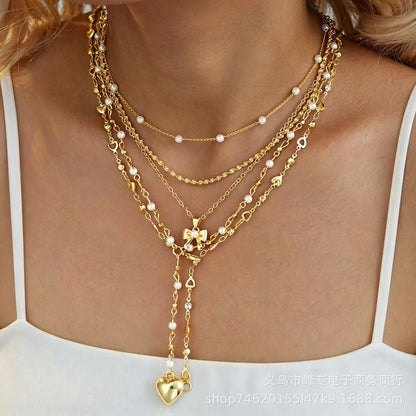 Flower and pearl versatile women's street style jewelry