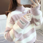 Chenille Striped Pullover Knit Sweater