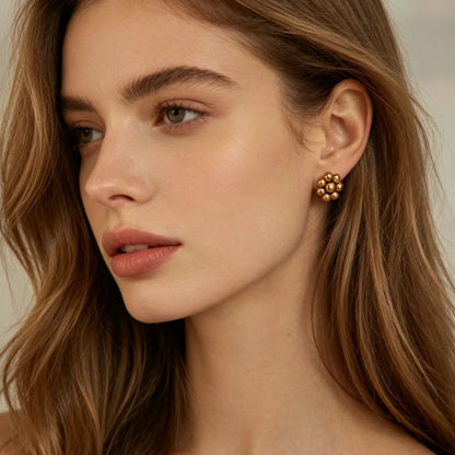 Selected black and white oil-dripping irregular square ear studs with a all design and tassel for women