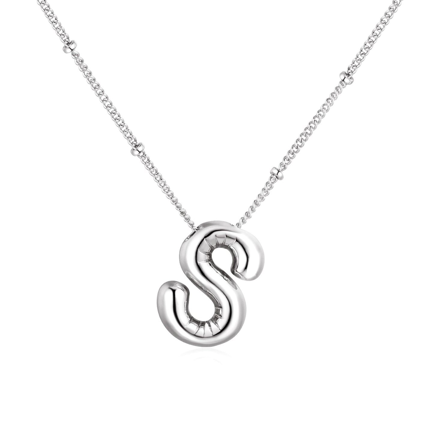 18K balloon letter silver bubble 26 English pendant ornaments