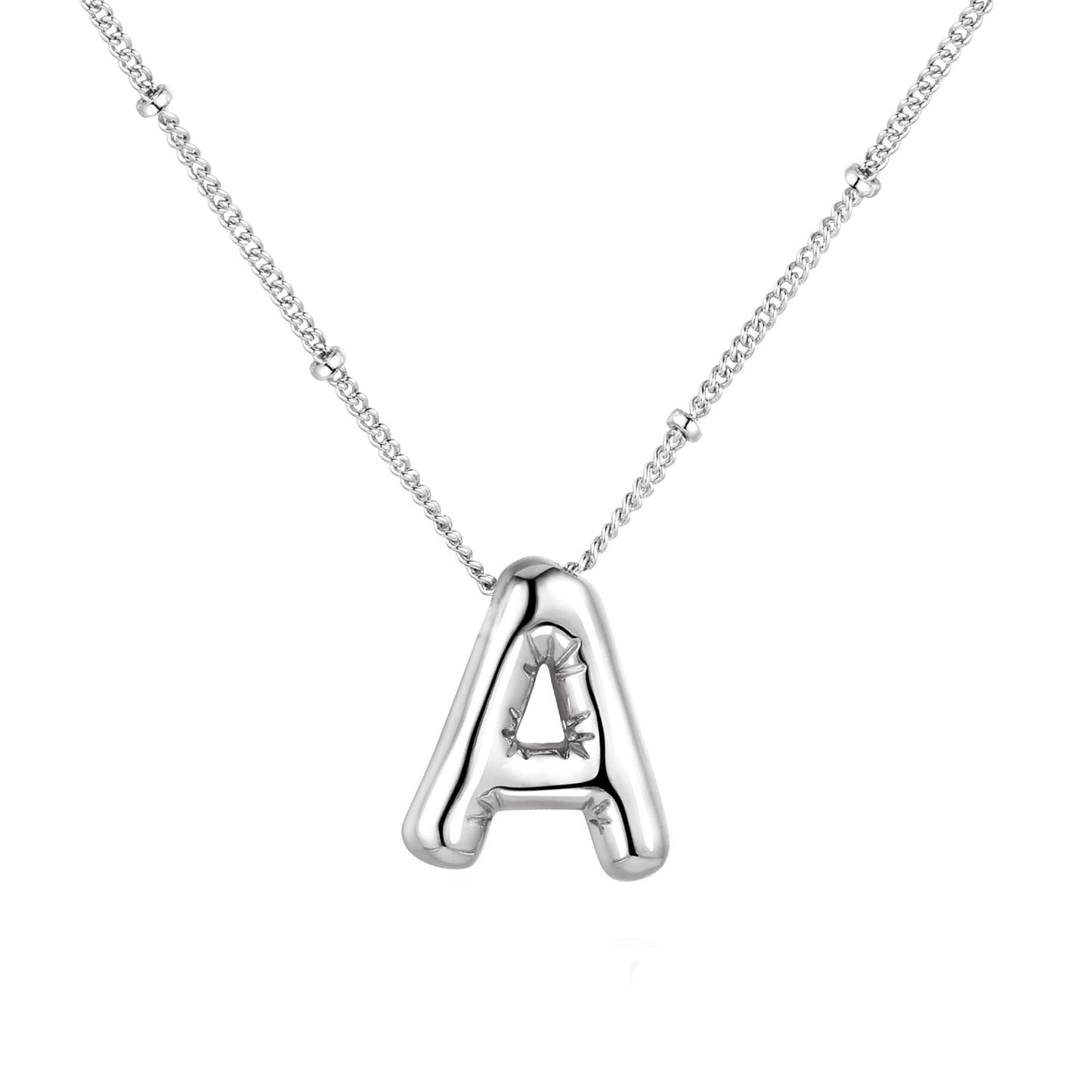 18K balloon letter silver bubble 26 English pendant ornaments