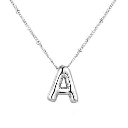 18K balloon letter silver bubble 26 English pendant ornaments