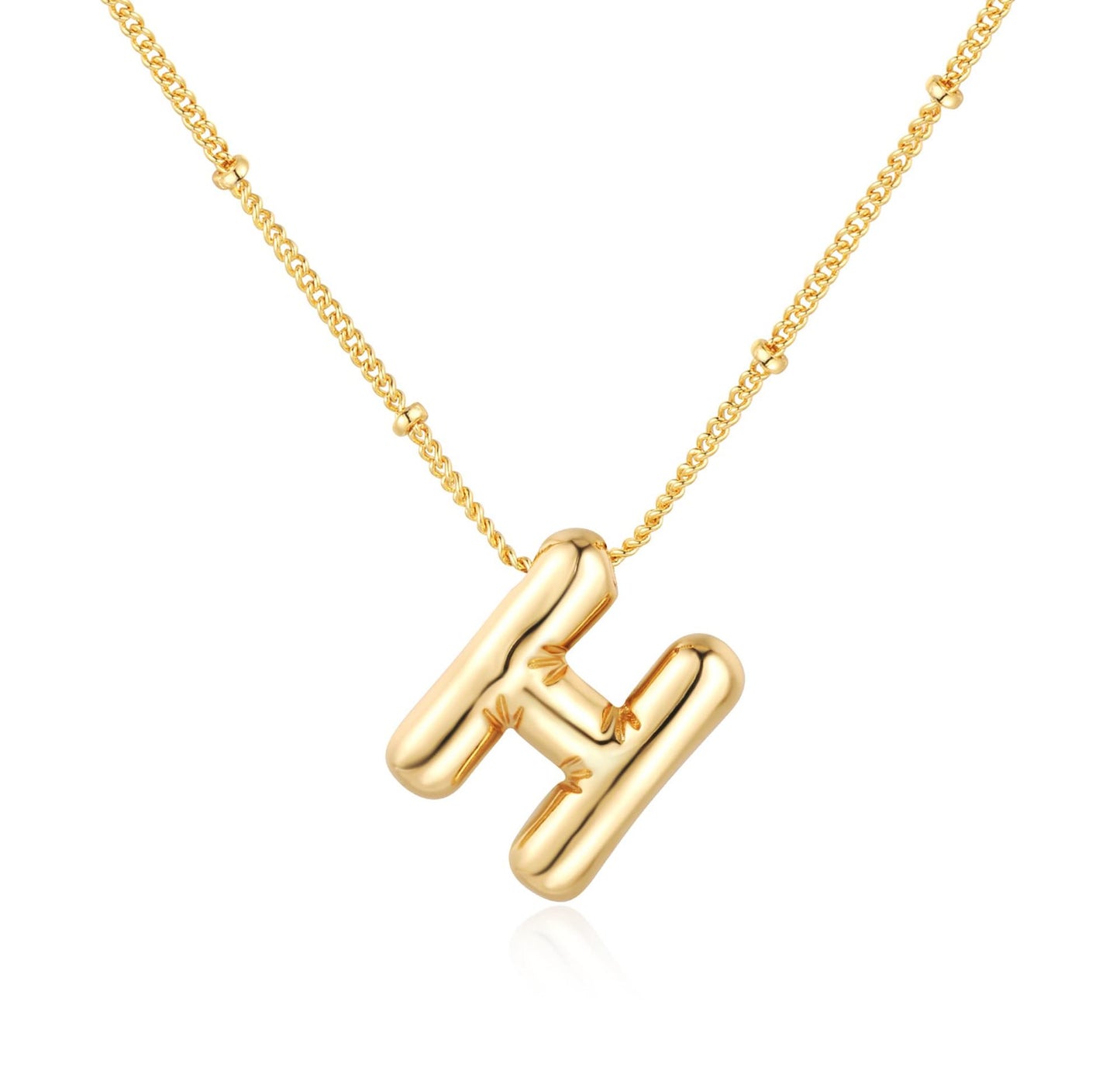 18K balloon letter silver bubble 26 English pendant ornaments