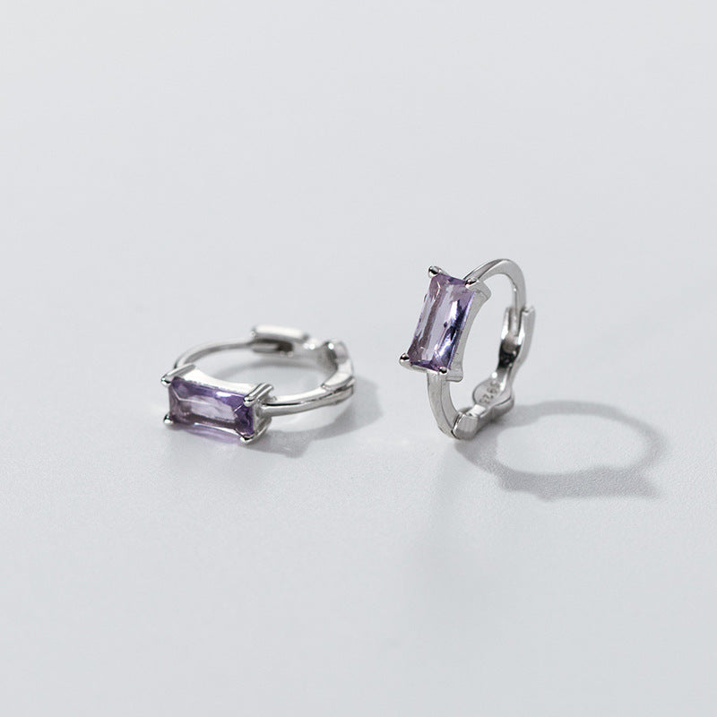 MOQ=2PCS s925 Exquisite colorful square ear le style design elegant and stylish earrings for women M04358