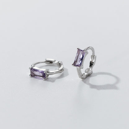 MOQ=2PCS s925 Exquisite colorful square ear le style design elegant and stylish earrings for women M04358