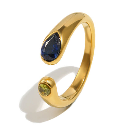 Mengjia jewelry with 18K large and all snake head opening rings plated