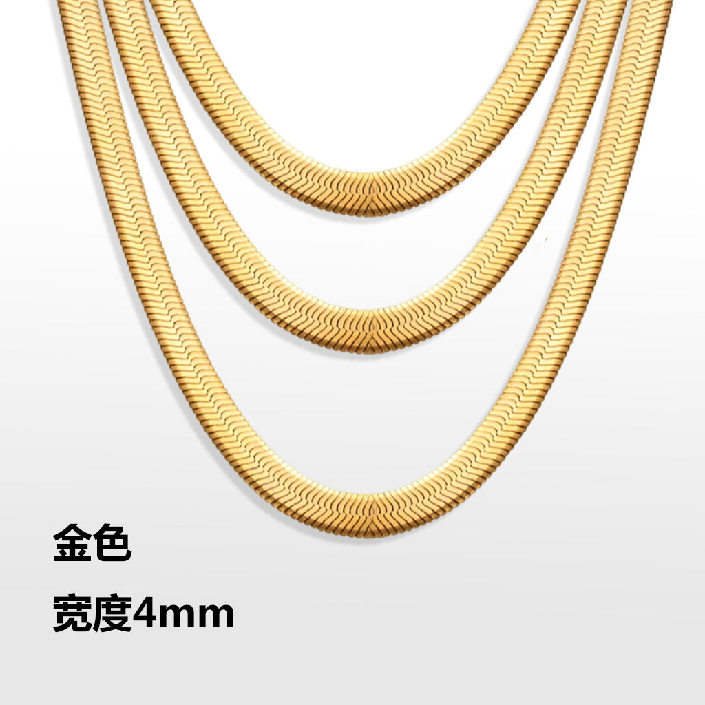 18K Flat Serpentine Chain Bracelet