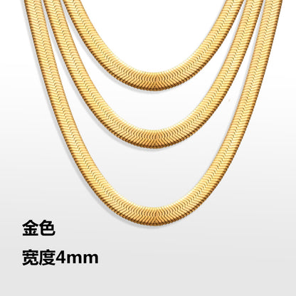 18K Flat Serpentine Chain Bracelet