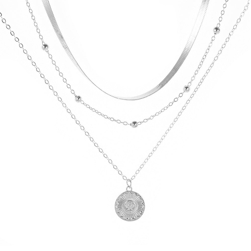 Multi-layer lotus pendant accessory for women's chain decoration