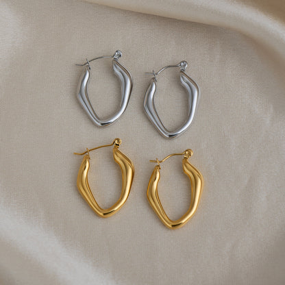 Yiyi high-end irregular ooth ear rings vacuum plated 18K earrings
