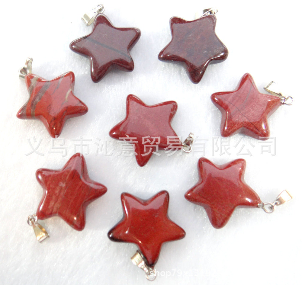 crystal agate five-pointed star pendant accessory jewelry star pendant