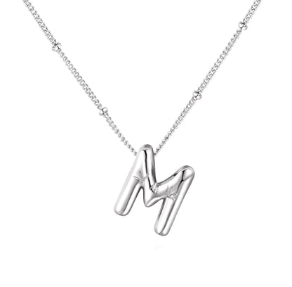 18K balloon letter silver bubble 26 English pendant ornaments