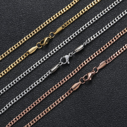 3mm18K ooth Cuban chain