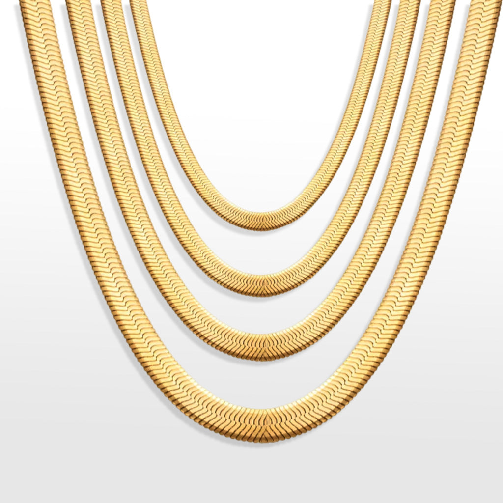 18K Flat Serpentine Chain Bracelet