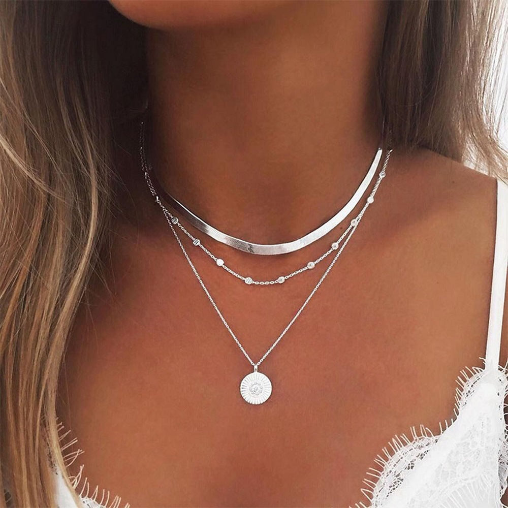 Multi-layer lotus pendant accessory for women's chain decoration