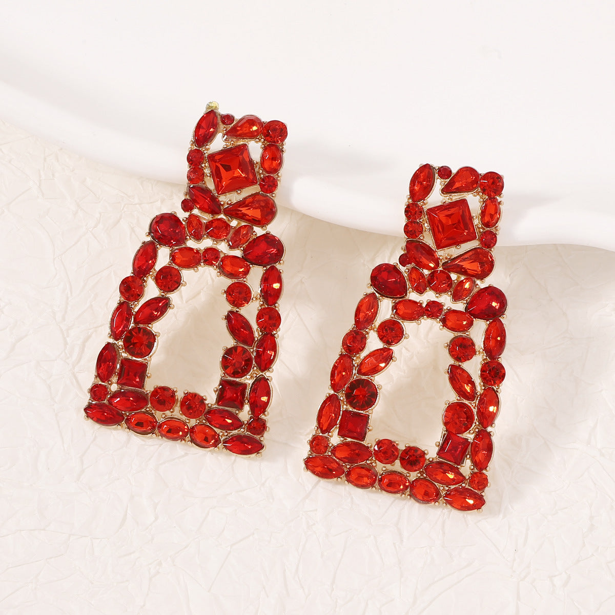 Square-set party trendy, versatile and elegant earrings and earrings from Yiwu