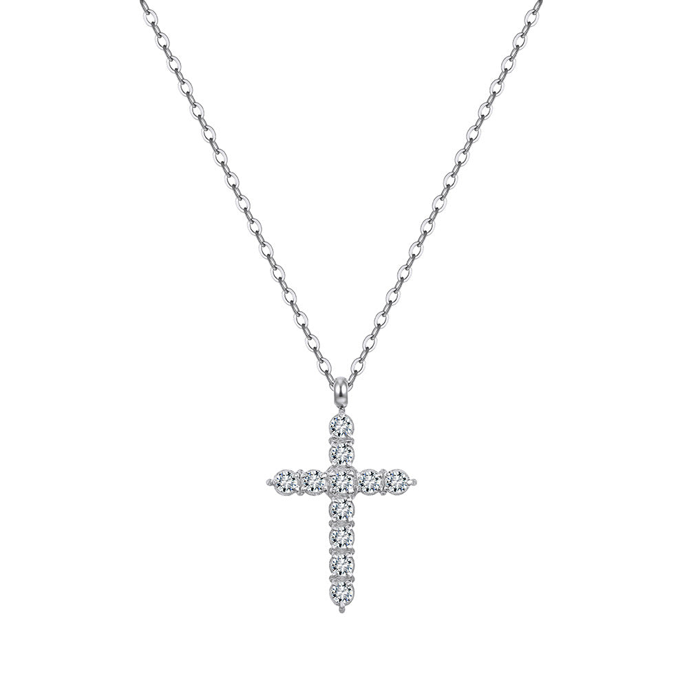 The style of a woman with a large cross chain