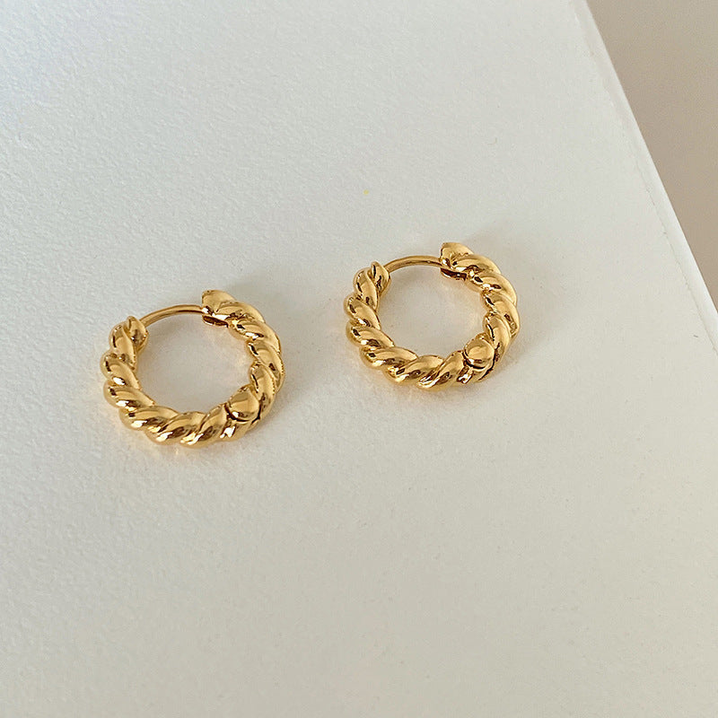 Twisted ring earrings, trendy twisted twist ear rings, design sense, all stud earrings, women's earrings