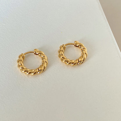 Twisted ring earrings, trendy twisted twist ear rings, design sense, all stud earrings, women's earrings