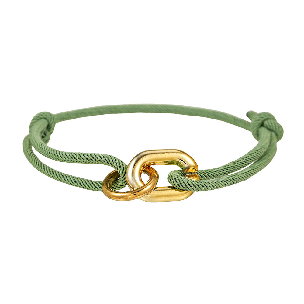Adjustable Milan Rope Cross Wristband Bracelet